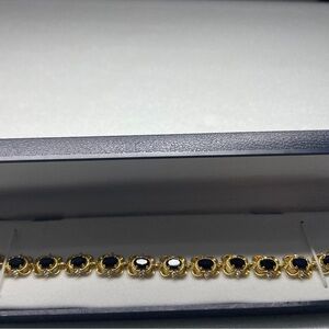 This is a gorgeous black onyx and CZ diamond bracelet